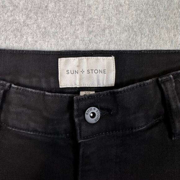 Sun+Stone Slim-Fit Jeans Men's 32W 30L Black Skinny Ankle Mid Rise WPL8046 Work - Picture 4 of 8